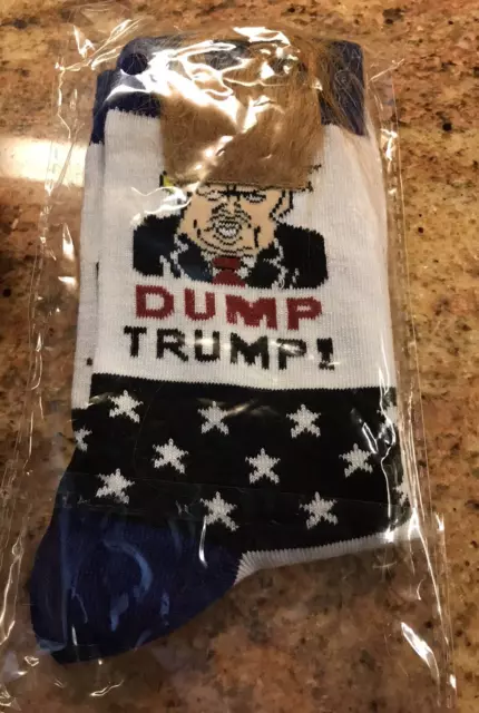 Dump Trump! Fuzzy Hair Socks with mini Comb included