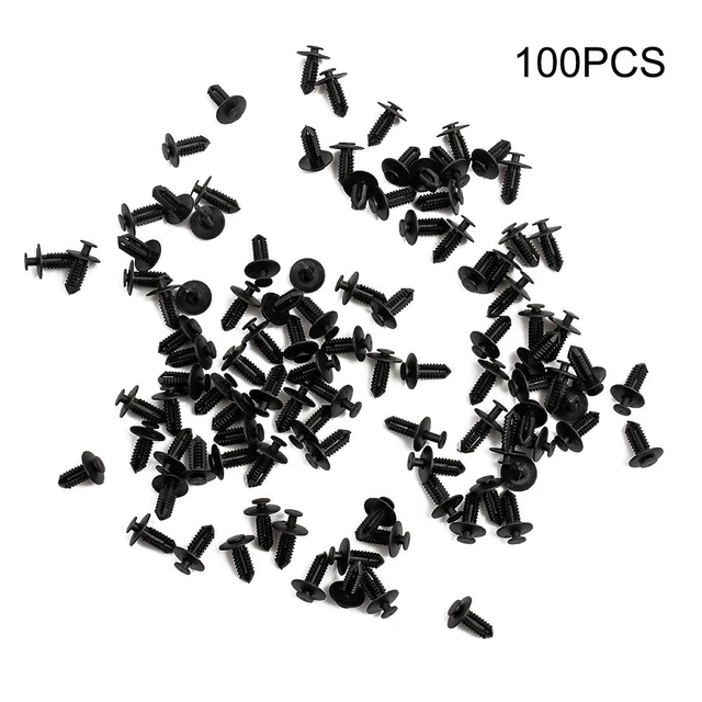 Lot De 50 Clips De Fixation Noir Pour Garniture Auto - Diamètre 5mm, Longueur 23mm - Pour Panneaux, Tapis, Cartes De Porte