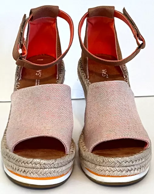 Tom's Womens Merisol Wedge Heels Sandals Espadrille Size 8.5 Apricot / Orange