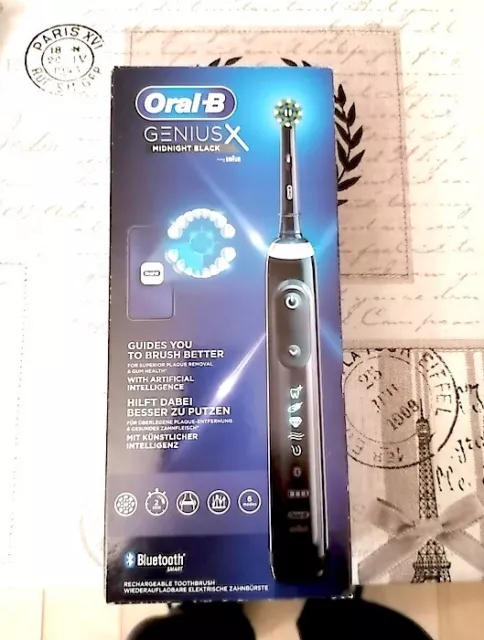 BRAUN Oral-B GENIUS X Midnight Black BLUETOOTH Electric Toothbrush 20000N NEW