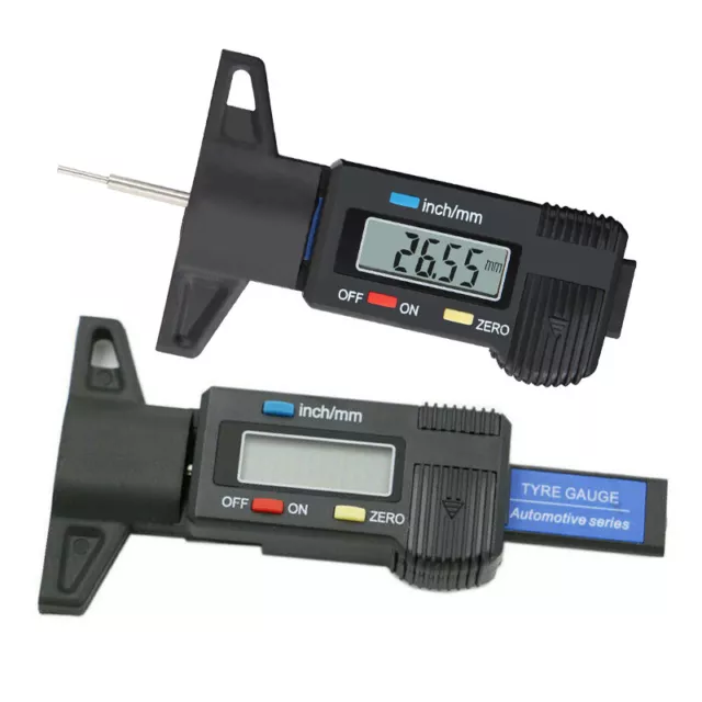 Truck Car Digital Tyre Tire Tread Depth Gauge Measurer Caliper LCD Display Black 2