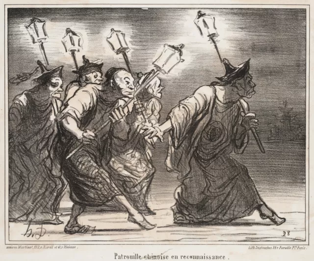 H. DAUMIER (1808-1879), Patrouille chinoise en reçonnaissance,  1860, Lith.