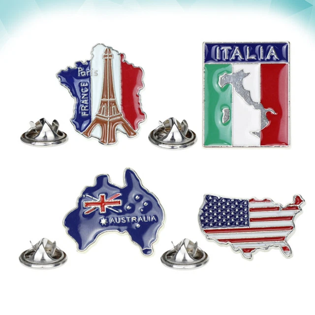 4 Pcs Kleines Geschenk Land Revers Reisebrosche Reisen Fräulein Abzeichen