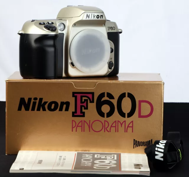 TMIB Nikon F60D Panorama AF 35mm Film SLR Camera Body Only c/w Straps & Manual 2