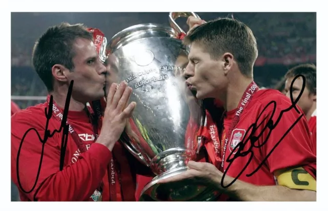 Jamie Carragher & Steven Gerrard - Liverpool Autograph Signed Photo Poster