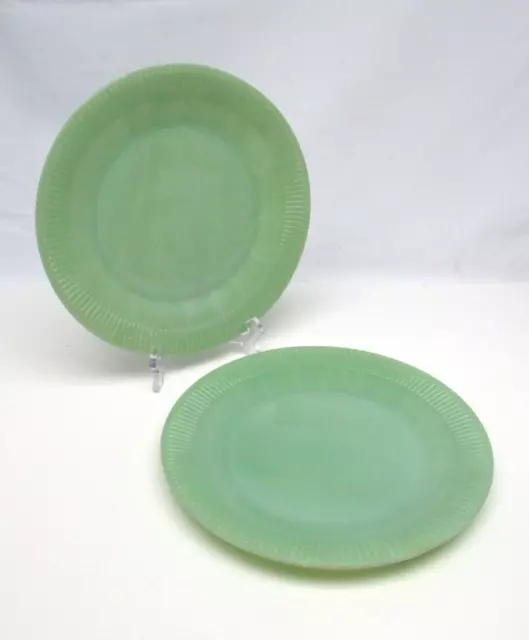 Lot of 2 Vintage Jade-ite 9 1/8" Jane Ray Dinner Plate NOS (B)