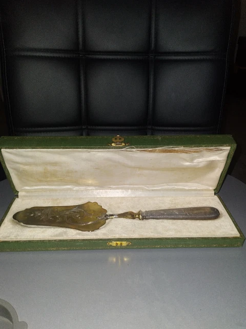 Vintage Gold toned silver Handle Serving