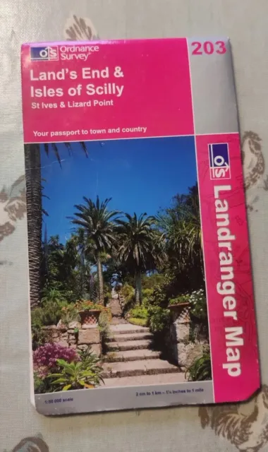 OS Ordnance Survey Landranger Map Sheet 203 Land's End & Isles of Scilly - 2002