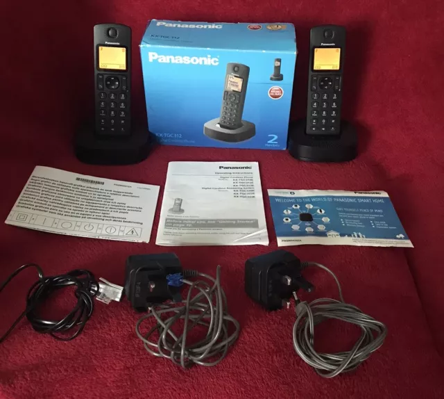 Panasonic KX-TGC312 digital cordless phone,  2 handsets, 1 base unit, 1 charger.