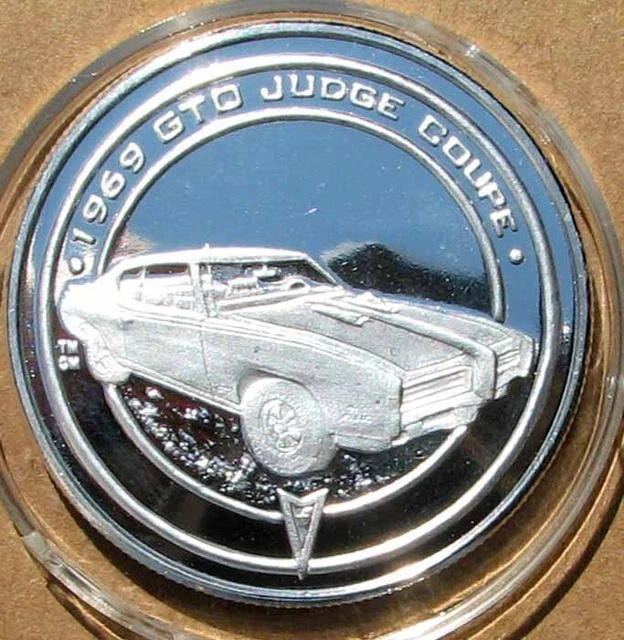 1969 Pontiac Gto Judge Frosted Proof Medal In It's Original Case #Aa369