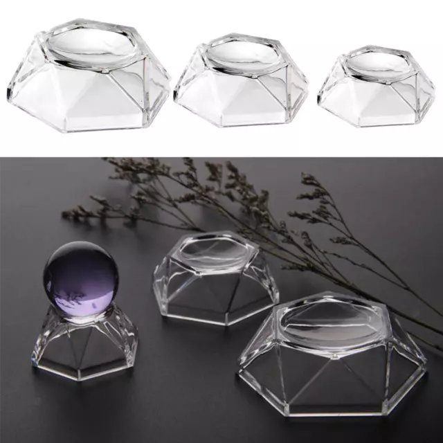 Acrylic Clear Display Stand For Crystal Ball Quartz Marbles Sphere Gems Eggs