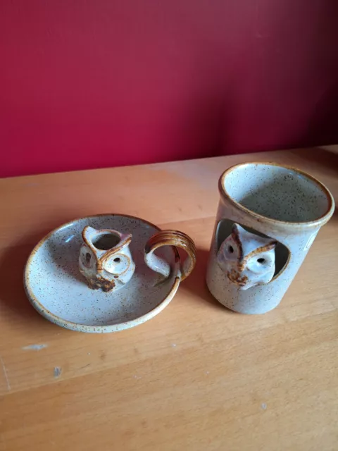 Grayshott pottery, Pencil Holder And Candle Holder.