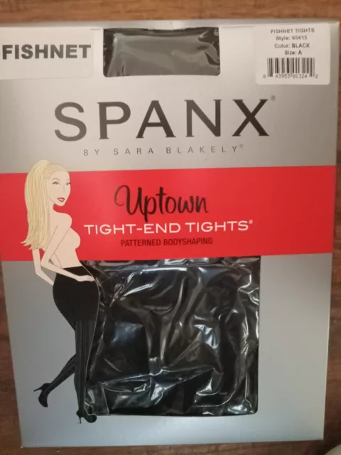 Spanx Uptown Tight-End Body Shaping Fishnet Tights Size A Black NIP