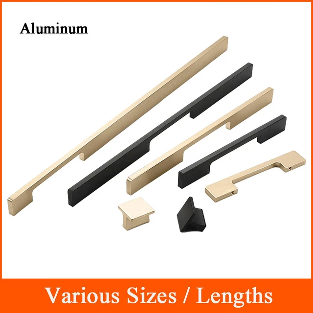 Kitchen Door Handles Unique Design Wardrobe Drawer Cabinet Pull Chest Gold/Black