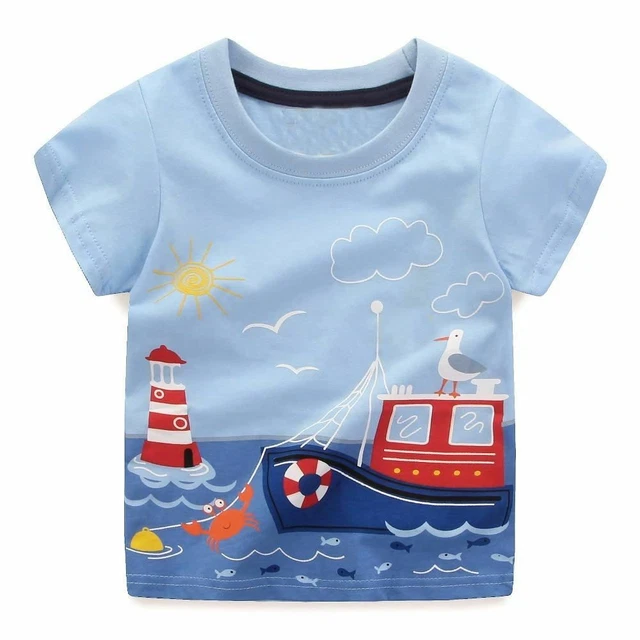 Ragazzi Top Estate Bambini T-Shirt Vestiti Maglietta Cotone Stampa Personaggio
