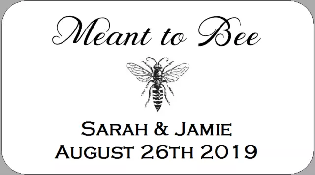 Mini Meant to Bee Wedding Favour Labels Small Honey Jar Stickers Illustration