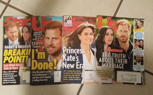 Us Weekly/ Star Magazine Harry And Meghan Markle Royals Lot Of 4