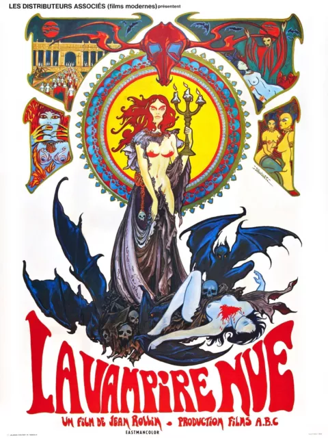 La Vampire Nue, Jean Rollin, Repro Affiche De Cinema Vintage (60X90)