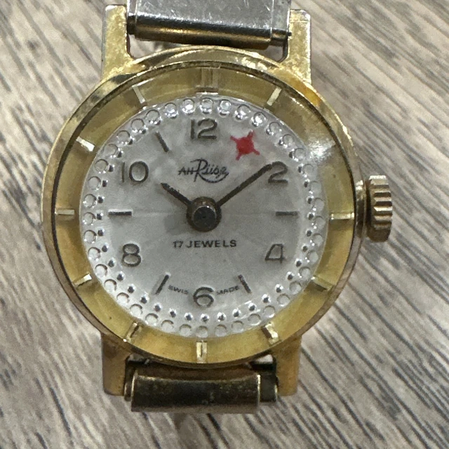 VINTAGE AH RIISE 17 Jewels De Luxe Swiss Watch Winding Orbit  display picture 1
