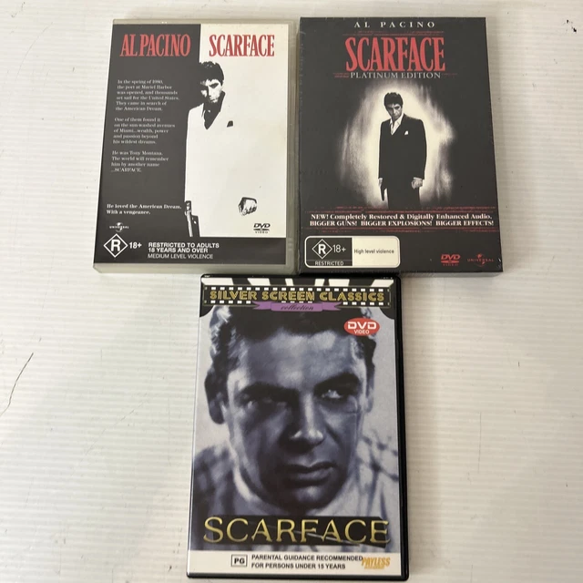 Scarface X 3 Bundle  (DVD, 2007, 2-Disc Set) Platinum Edition Al Pacino Region 4