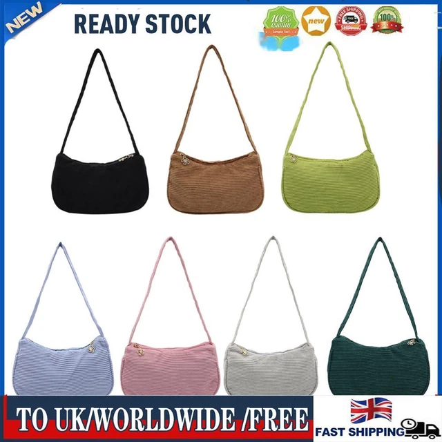 Ladies Fashion Corduroy Solid Color Shoulder Underarm Bag Women Small Handbags