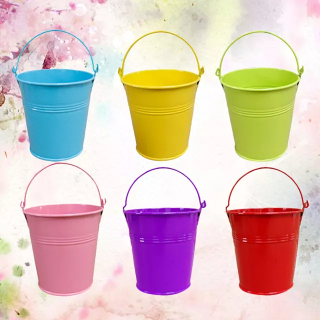 20 Mini Metal Buckets Colorful Tin Pails for Party Favors