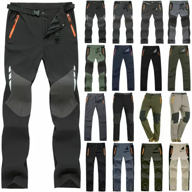 Men Waterproof Cargo Walking Trousers Rain Fishing Hiking Outdoor Work Pants UK