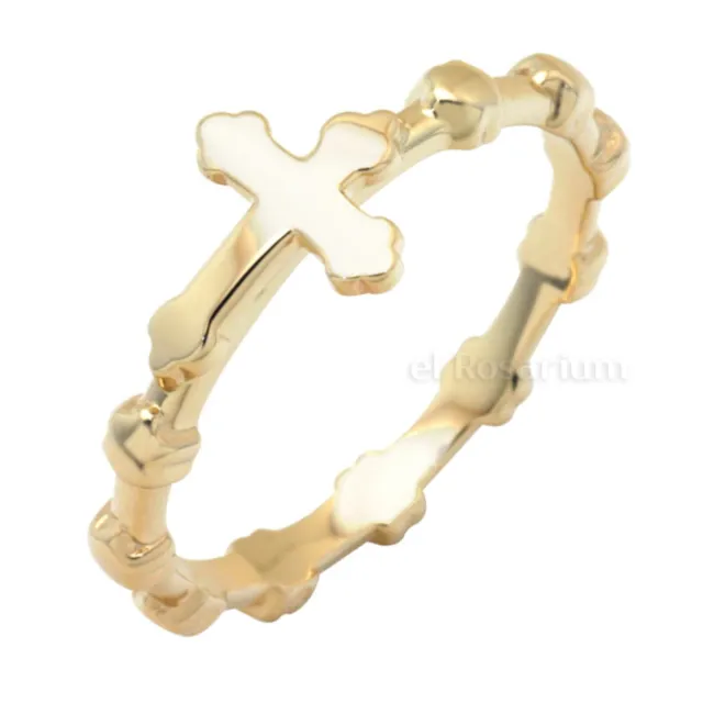 Rosary Ring PR140-50M 10K Real Solid Gold Catholic Christian Ring (US 4 ~ 11)