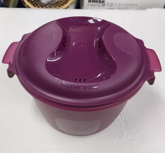 TUPPERWARE Purple Microwave Steamer Rice Cooker 3 Piece Set 6451B A Shelf