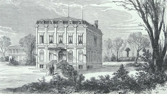 Maison de la villa ROSSINI au Bois de Boulogne (Paris) - 19th century engraving