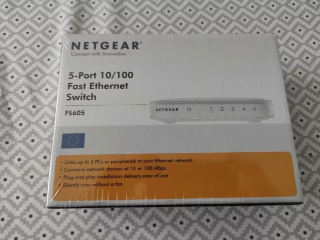 Switch commutateur Hub 5 ports Fast Ethernet Internet Netgear FS605 neuf