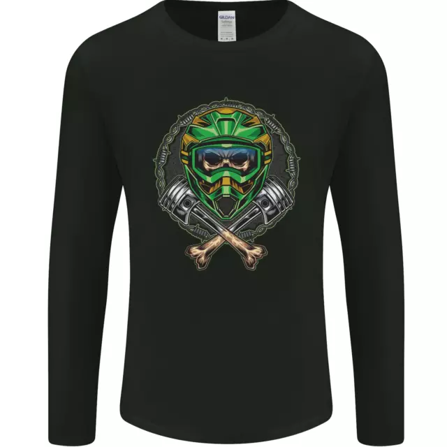 T-shirt motocross cranio antisporcizia MotoX da uomo maniche lunghe