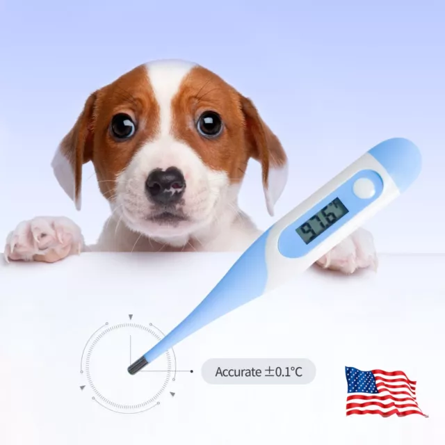 VET Digital Thermometer Soft Head Temperature Probe for Dog Cat horse Sheep,USA