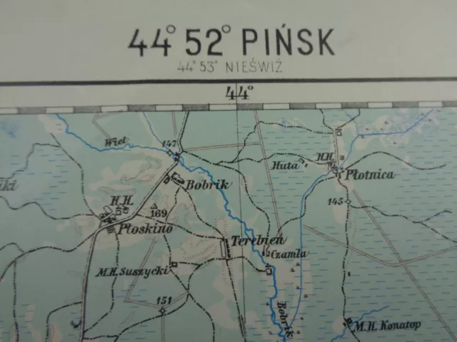 WW2 THIRD REICH map of POLAND entitled "PINSK" (PINSK GHETTO)