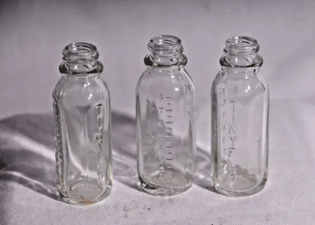 Vintage Mae Marie Tinyflo Minature Baby Bottles Set of 3 Made in NYC