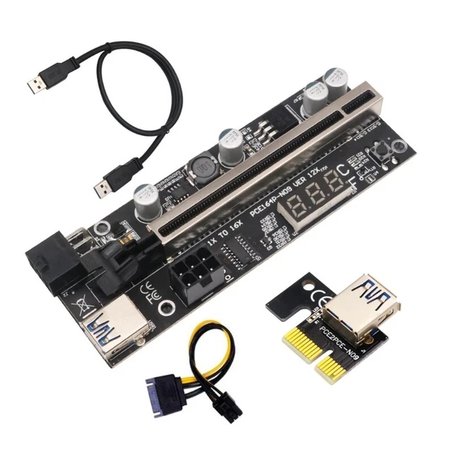VER12X PCI-E Extender  1x to 16x USB 3.0 PCI-E GPU Adapter For Video Card
