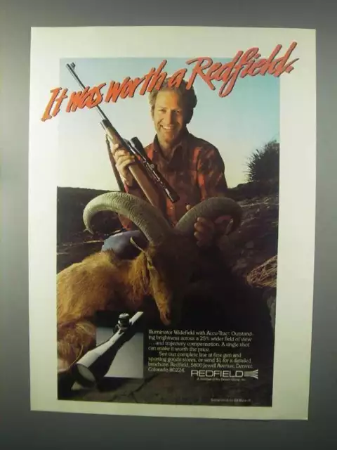 1982 Redfield Illuminator Widefield Scope Ad - Worth