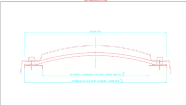 Mardome Rooflight TRADE Dome -Polycarbonate Flat Roof Skylight - Various Sizes 3