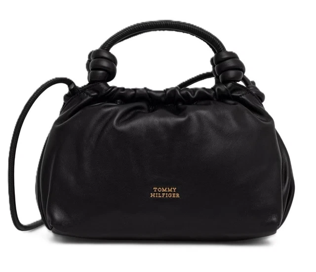 NWT AUTHENTIC TOMMY Hilfiger Turnlock Crossbody/Belt Bag Black Genuine Leather EUR 180,00 - FR