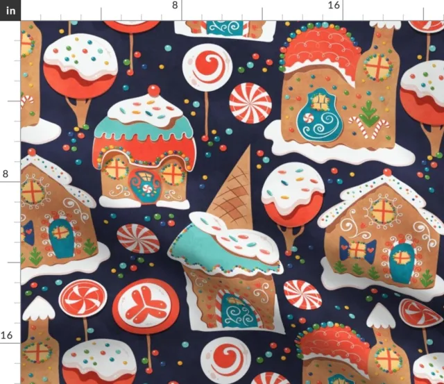 Gingerbread Candy Cookie Sweets Xmas Holiday Spoonflower Fabric by the Yard