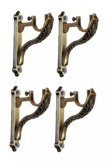 Antique Brass Door and Window Curtain Supports Bracket Holder for 1 Inch Rod