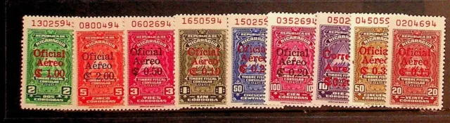 NICARAGUA Sc CO51-9 NH ISSUE OF 1961 - CONSULAR SERVICE SET W/OVERPRINT