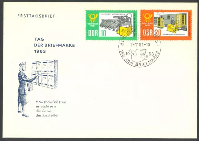 ETB FDC DDR 1963 - Tag der Briefmarke, MiNr. 998-999, E256