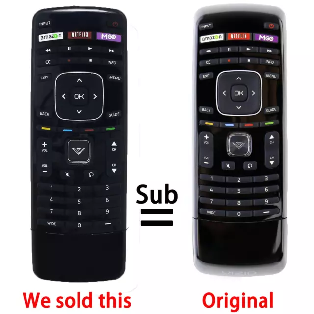 XRT302 Replaced Remote for VIZIO TV with MGO M3D550KDE M420SV M470SV M551D-A2