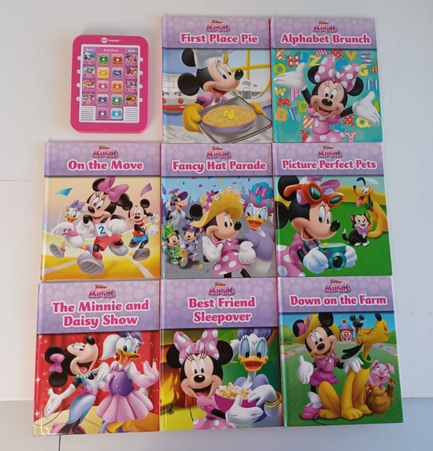 DISNEY JUNIOR MINNIE Mouse ME READER Electronic Reader & 8 Books