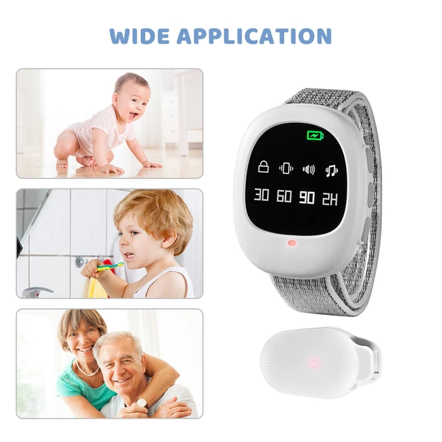 WIRELESS BEDWETTING ALARM Potty Training Watch with Wristband for Kids