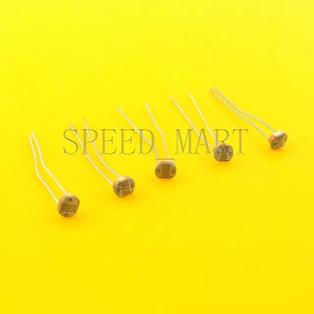 5 pcs Photoresistor LDR CDS 5mm Light-Dependent Resistor Sensor GL5516 Arduino