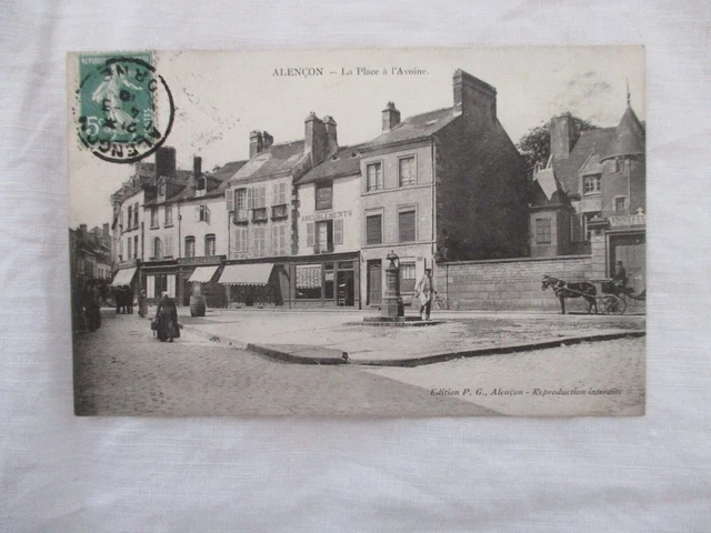 Cpa Orne 61 Alencon La Place A L'oine
