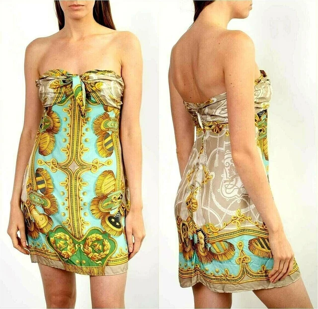 Stunning $2150 DOLCE & GABBANA Silk Baroque Bustier dress IT size 42/UK 10/US 6