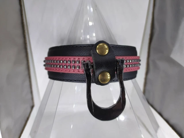 Collier De Soumission Anneau Métal Argenté - Tour De Cou BDSM, Cuir Noir, Neuf, Marque Fetish Sex